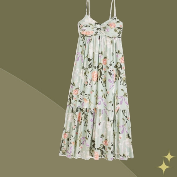 Abercrombie & Fitch Dresses & Skirts - 🍋✨ Abercrombie And Fitch Ruched Crinkle Floral Maxi Dress Size Small